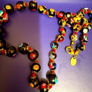 Colorful Beaded Murano Necklace. Made in Ifaly